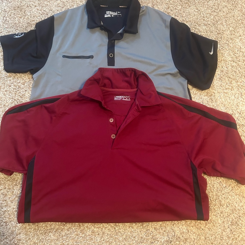 Nike Golf Men's Red and Gray Polo Shirt Set